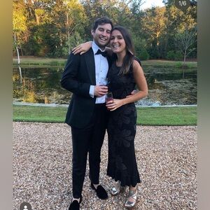 Free people knit dress - midi - black and gold